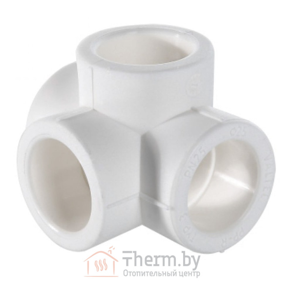 Детальное изображение Крестовина 2-х плоскостная ПП (полипропиленовая) 40 х 25 х 25 х 40 мм белая VALFEX в интернет-магазине THERM.BY