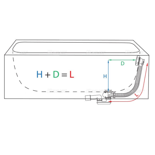 Детальное изображение A55K-80 / Сифон с переливом для ванны автомат, AlcaPlast в интернет-магазине THERM.BY