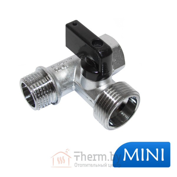 Детальное изображение Кран шаровой трехпроходной MINI 1/2"НР х 3/4"НР х 1/2"ВР Fornara (ручка металл) арт. 128D-E-RTNO1 в интернет-магазине THERM.BY