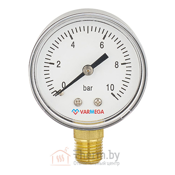 Детальное изображение Манометр радиальный VARMEGA 10 bar 50 мм  (1/4") арт. VMMT10-501002 в интернет-магазине THERM.BY