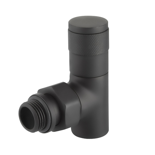 Детальное изображение Набор дизайн-вентилей Royal Thermo PIANO, угловой (черный) 1/2" в интернет-магазине THERM.BY