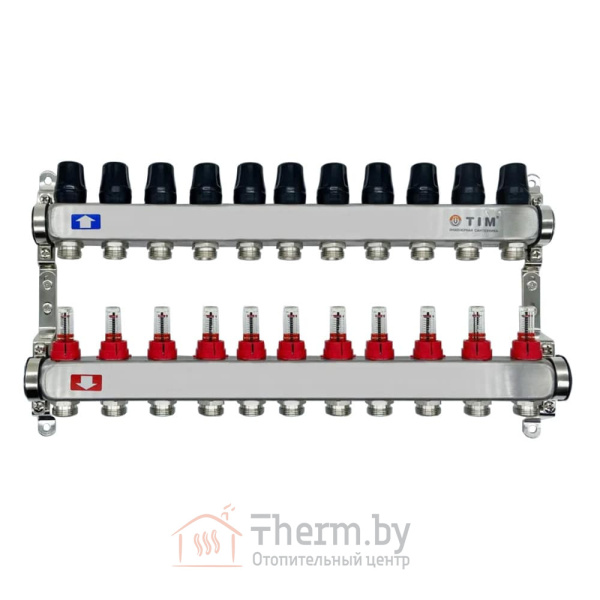Детальное изображение Коллектор для тёплого пола с расходомерами на 11 выходов TIM арт. КDS5011 в интернет-магазине THERM.BY