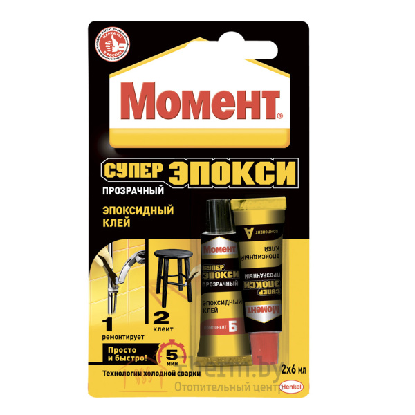 Детальное изображение Универсальный эпоксидный клей Момент Супер Эпокси Прозрачный 2х6 мл в интернет-магазине THERM.BY