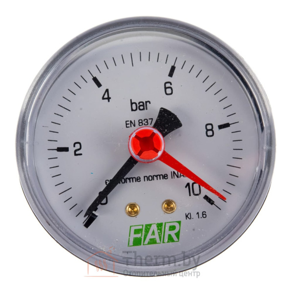 Детальное изображение Манометр осевой 10 bar 63 мм 1/4" FAR арт. FA 2500 10 в интернет-магазине THERM.BY