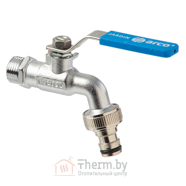 Детальное изображение Поливочный (садовый) шаровой кран 1/2" х 3/4" 15 мм arco арт. 00415B в интернет-магазине THERM.BY