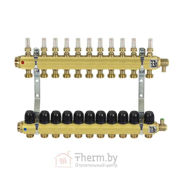 Детальное изображение Коллектор латунный для теплого пола на 11 контуров Afriso арт. 90 521 00 в интернет-магазине THERM.BY