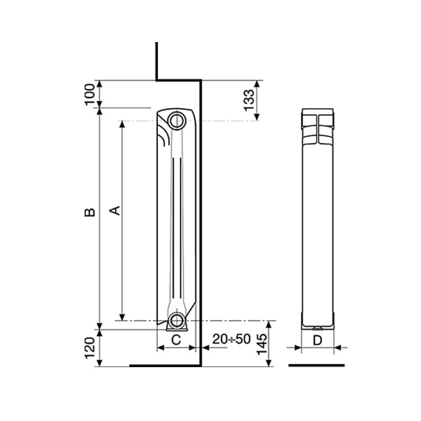 Детальное изображение Радиатор алюминиевый Fondital Ardente C2 500/100, Италия в интернет-магазине THERM.BY