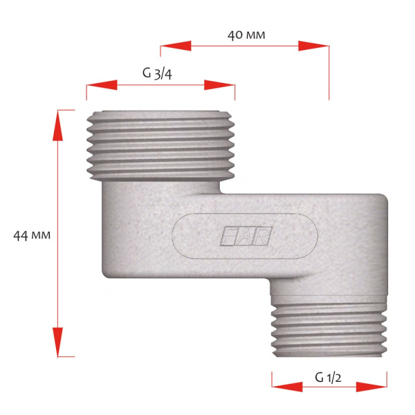 Детальное изображение Эксцентрик 3/4" НР х 1/2" НР х 4 см FAR арт. FC 5563 43412 в интернет-магазине THERM.BY