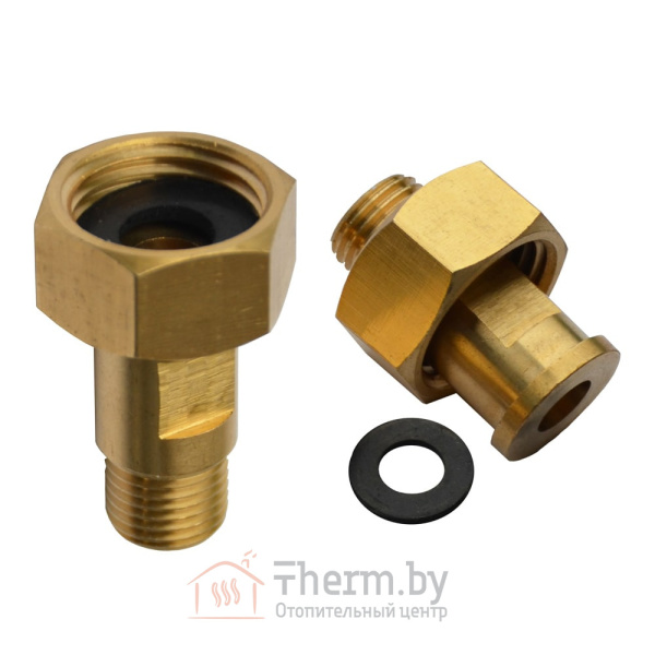 Детальное изображение Щтуцер 1/4" с накидной гайкой 1/2" длина 30мм Акваконтроль в интернет-магазине THERM.BY