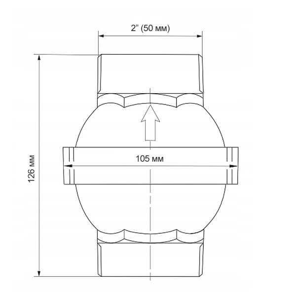 Детальное изображение Клапан обратный шаровой Tech-Pol ZR50 для отопления в интернет-магазине THERM.BY