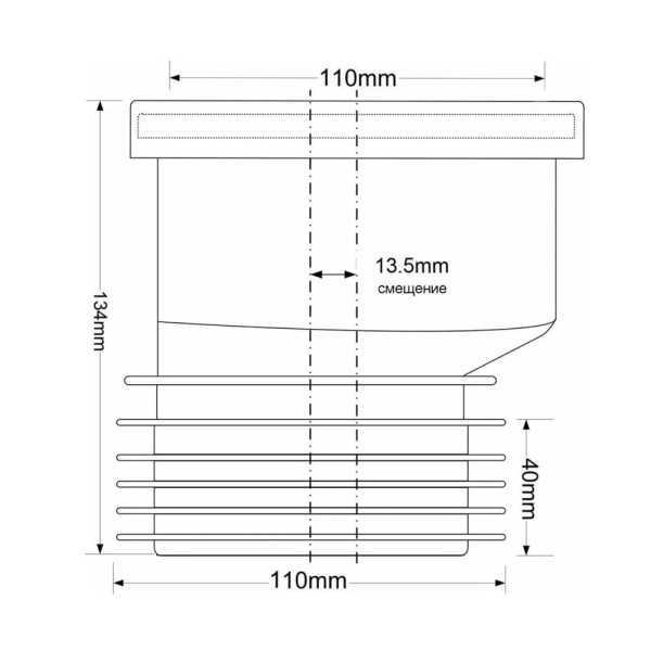 Детальное изображение Восстановитель раструба DN 110 мм со смещением 13,5 мм McALPINE MRDC1GR-OS в интернет-магазине THERM.BY