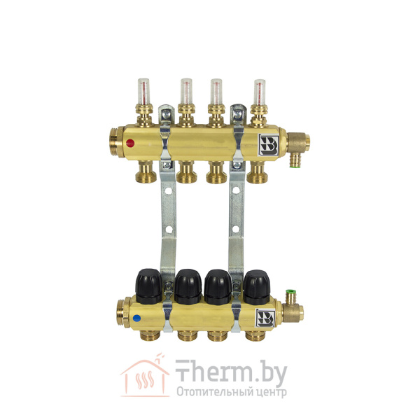 Детальное изображение Коллектор латунный для теплого пола на 4 контура Afriso арт. 90 514 00 в интернет-магазине THERM.BY