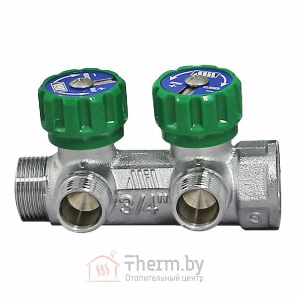 Детальное изображение Коллектор регулирующий на 2 выхода 1" х 3/4" под евроконус, Millennium арт. MKRK21034 в интернет-магазине THERM.BY