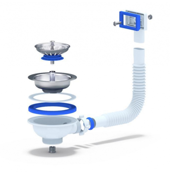 Детальное изображение N305S / Перелив гибкий для мойки с прямоугольным вертикальным корпусом, Ани Пласт в интернет-магазине THERM.BY