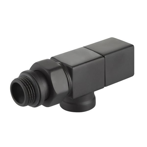 Детальное изображение Набор дизайн-вентилей Royal Thermo CUBE, осевой (черный) 1/2" в интернет-магазине THERM.BY