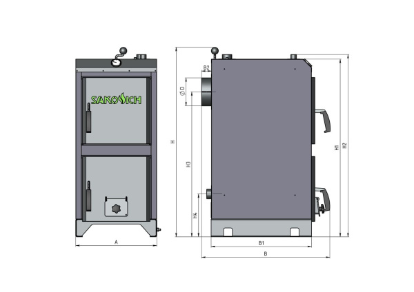 Детальное изображение Твердотопливный котел Sakovich STANDART PRO 14 в интернет-магазине THERM.BY