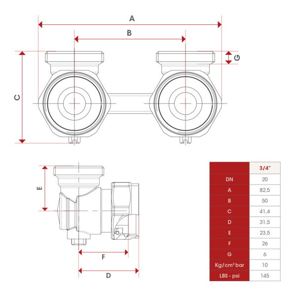 Детальное изображение Клапан двухтрубный угловой 3/4" Itap 315 арт. 3150034 в интернет-магазине THERM.BY