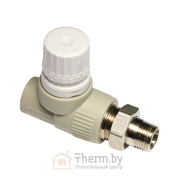 Детальное изображение Кран ПП термостатический прямой 20 х 1/2"НР Wavin Ekoplastik Чехия в интернет-магазине THERM.BY