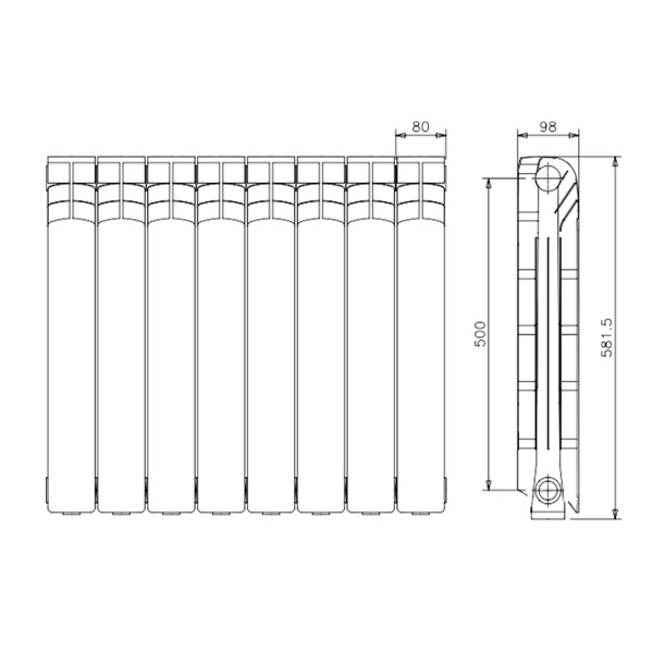 Детальное изображение Радиатор алюминиевый FERROLI PROTEO HP 600 (500/100) в интернет-магазине THERM.BY