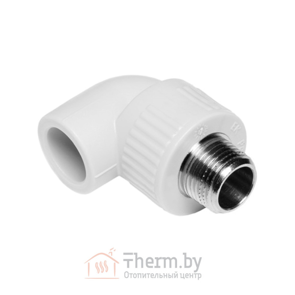 Детальное изображение Угол 90° ПП белый 25 х 1/2"НР Wavin Ekoplastik Чехия в интернет-магазине THERM.BY