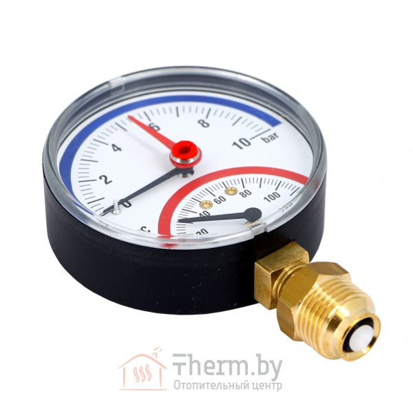 Детальное изображение Термоманометр радиальный TM 10 bar 20° - 120° С 80 мм с отсечым клапаном 1/2"НР Afriso арт. 63 339 в интернет-магазине THERM.BY