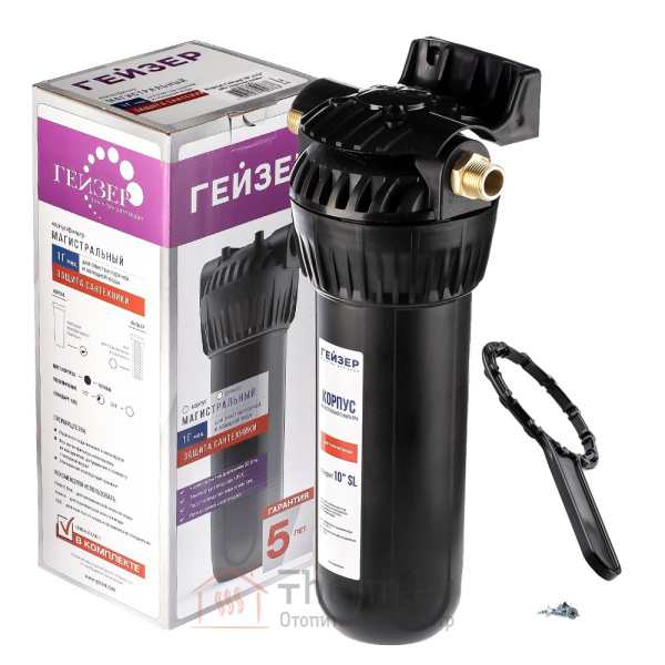 Детальное изображение Магистральный фильтр для горячей воды Гейзер 1Г 1/2" SL10 (без картриджа) арт. 50541 в интернет-магазине THERM.BY