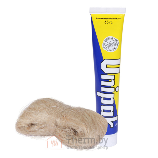 Детальное изображение Комплект Unipak, 65 х 13 г. Паста и лён для уплотнения резьбовых соединений в интернет-магазине THERM.BY