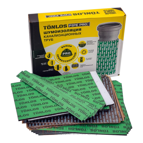 Детальное изображение Комплект шумоизоляции для канализационных труб диаметром 110 (до 3,2 м)TONLOS PIPE PRO в интернет-магазине THERM.BY