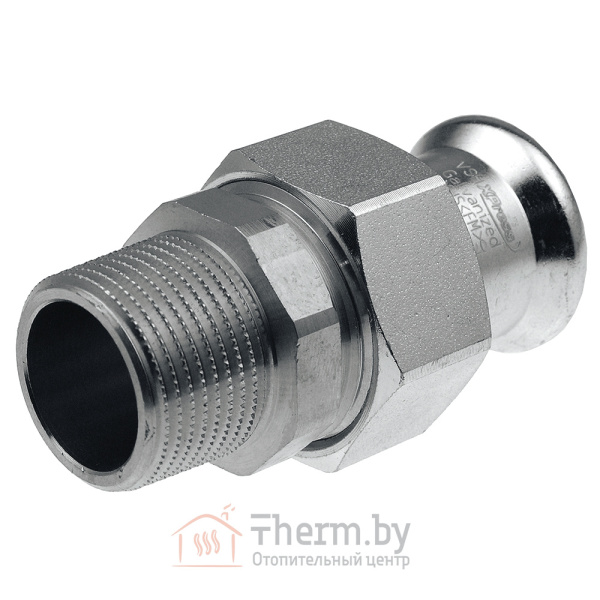 Детальное изображение Пресс ниппель разъемный 22 х 3/4" наружная резьба KAN-therm Steel оцинкованная сталь арт. 1509272001 в интернет-магазине THERM.BY