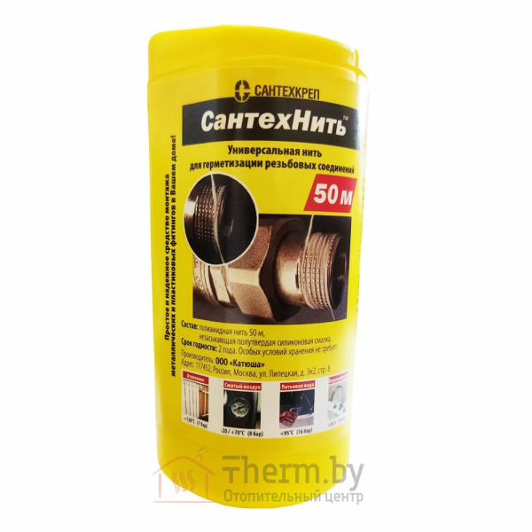 Детальное изображение Сантехническая нить СантехНить 50 м, Сантехкреп в интернет-магазине THERM.BY