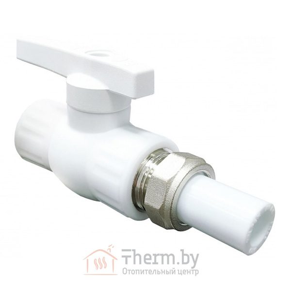 Детальное изображение Кран шаровой полнопроходной с односторонним разъемным соединением 32 х 1 1/4" VALFEX белый в интернет-магазине THERM.BY