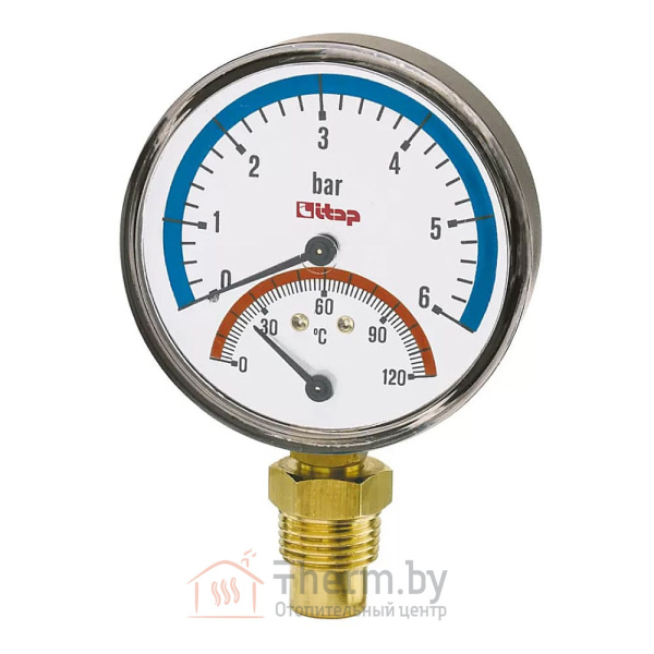 Детальное изображение Термоманометр ITAP 484 с боковым подключением 1/2", 6 бар (484B012) арт. 484 в интернет-магазине THERM.BY