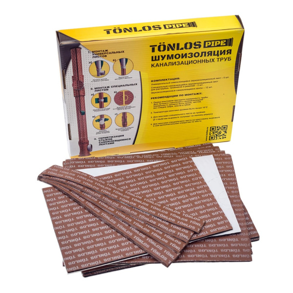Детальное изображение Комплект шумоизоляции для канализационных труб диаметром 110 (до 2,9 м)TONLOS PIPE в интернет-магазине THERM.BY