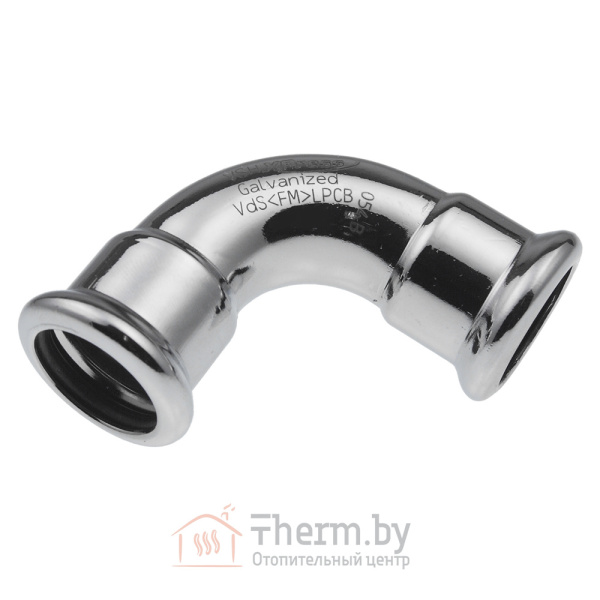 Детальное изображение Пресс угол 90° двухраструбный 15 х 15 мм KAN-therm Steel оцинкованная сталь арт. 1509068037 в интернет-магазине THERM.BY