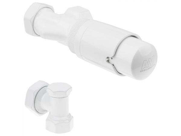 Детальное изображение Комплект кранов для радиаторов 1/2" осевой Белый AV Engineering (AVE32012W) в интернет-магазине THERM.BY