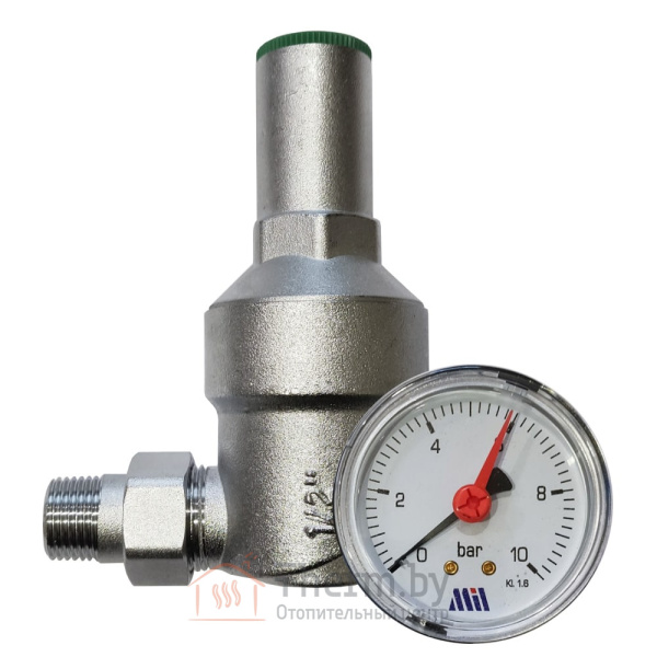 Детальное изображение Регулятор давления 1/2" НР/ВР с боковым манометром и американкой Millennium арт. RDFM1212 в интернет-магазине THERM.BY