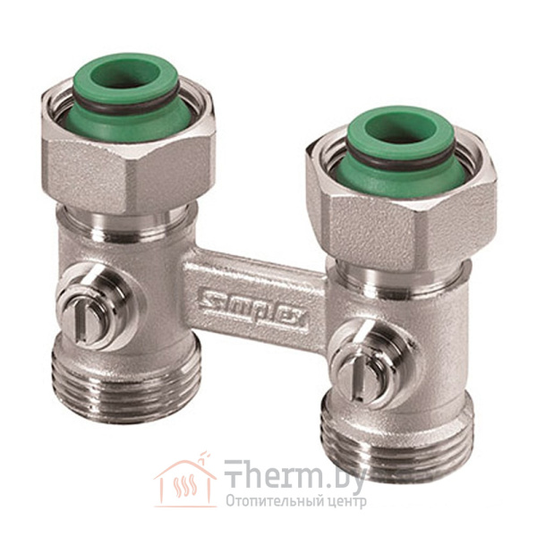 Детальное изображение Узел прямой для радиаторов нижнего подключения ВР 3/4" х НР 3/4" Simplex Standard line D1/50 арт. F 10015 в интернет-магазине THERM.BY