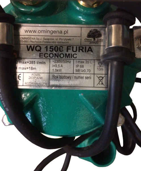 Детальное изображение Фекальный насос Omnigena WQ 1500 FURIA ECONOMIC с измельчителем в интернет-магазине THERM.BY