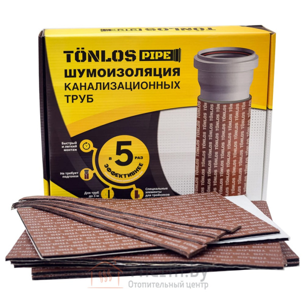 Детальное изображение Комплект шумоизоляции для канализационных труб диаметром 110 (до 2,9 м)TONLOS PIPE в интернет-магазине THERM.BY