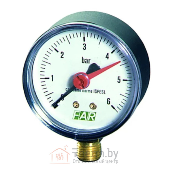 Детальное изображение Манометр радиальный 6 bar 63 мм 1/4" FAR арт. FA 2500 R06 в интернет-магазине THERM.BY
