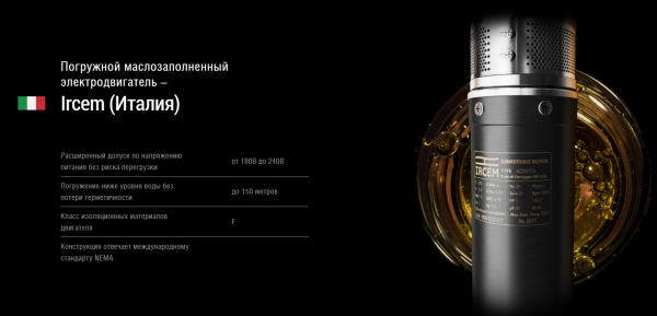 Детальное изображение Насос для скважины Aquario Black Edition 4” ASP3B-140-100BE (кабель 1,5 метров) в интернет-магазине THERM.BY