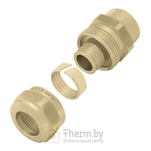 Детальное изображение Cоединитель свинчиваемый латунный внутренняя резьба 16 х 2.0 х 1/2" KAN-therm арт. 1110044006 в интернет-магазине THERM.BY