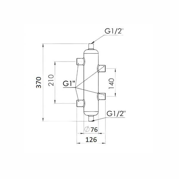 Детальное изображение Гидрострелка 1"х4 AV Engineering AVE155016 (45 кВт) в интернет-магазине THERM.BY