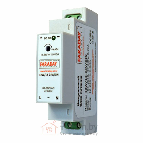 Детальное изображение Блок питания ZONT FARADAY 12W/12-24V/DIN импульсный арт. ML13968 в интернет-магазине THERM.BY