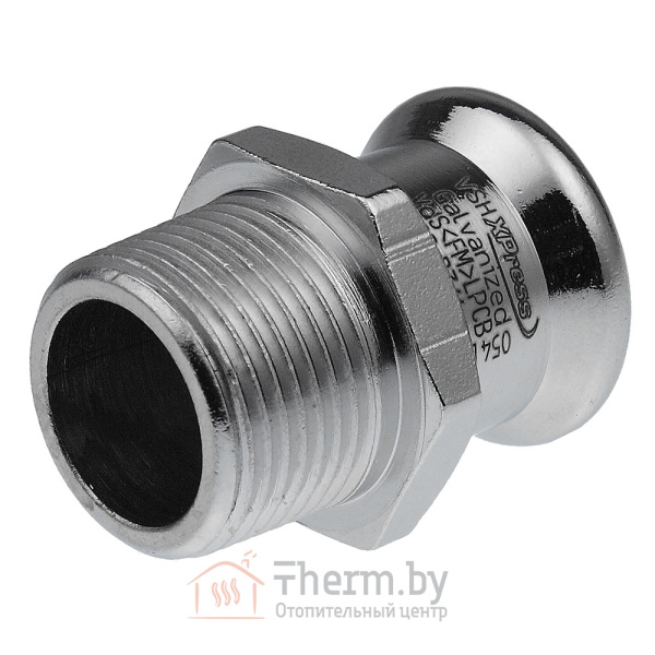 Детальное изображение Пресс ниппель 18 х 3/4" наружная резьба KAN-therm Steel оцинкованная сталь арт. 1509045007 в интернет-магазине THERM.BY