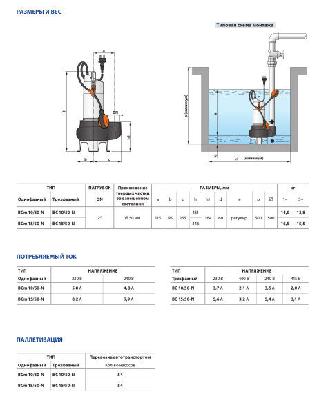 Детальное изображение Фекальный насос Pedrollo BCm 15/50-N в интернет-магазине THERM.BY
