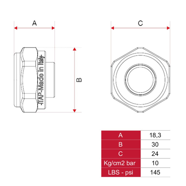 Детальное изображение Евроконус с гайкой для медных трубок 15 х 3/4", ITAP в интернет-магазине THERM.BY