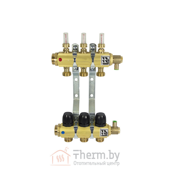 Детальное изображение Коллектор латунный для теплого пола на 3 контура Afriso арт. 90 513 00 в интернет-магазине THERM.BY