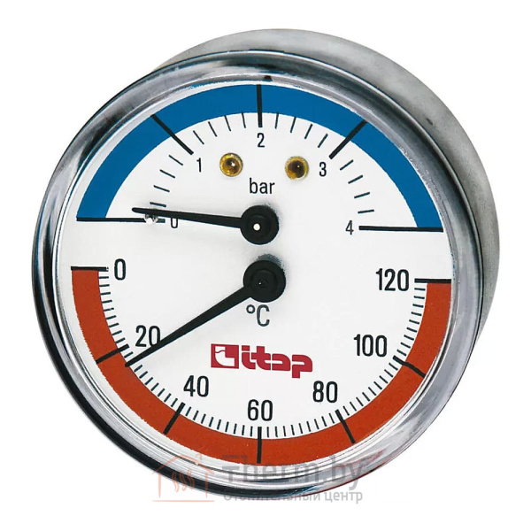Детальное изображение Термоманометр ITAP 485 с осевым подключением 1/2", 4 бар (485B012) арт. 485 в интернет-магазине THERM.BY
