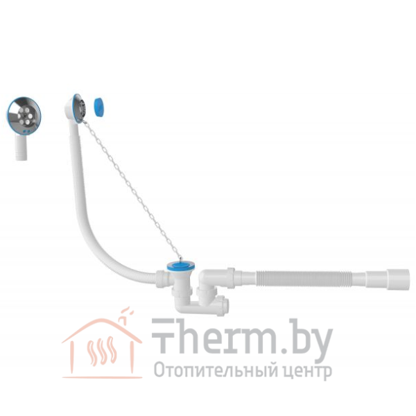 Детальное изображение AVE000255 / Сифон для ванны с выпуском и переливом, с гибкой трубой 40х50, AV Engineering в интернет-магазине THERM.BY